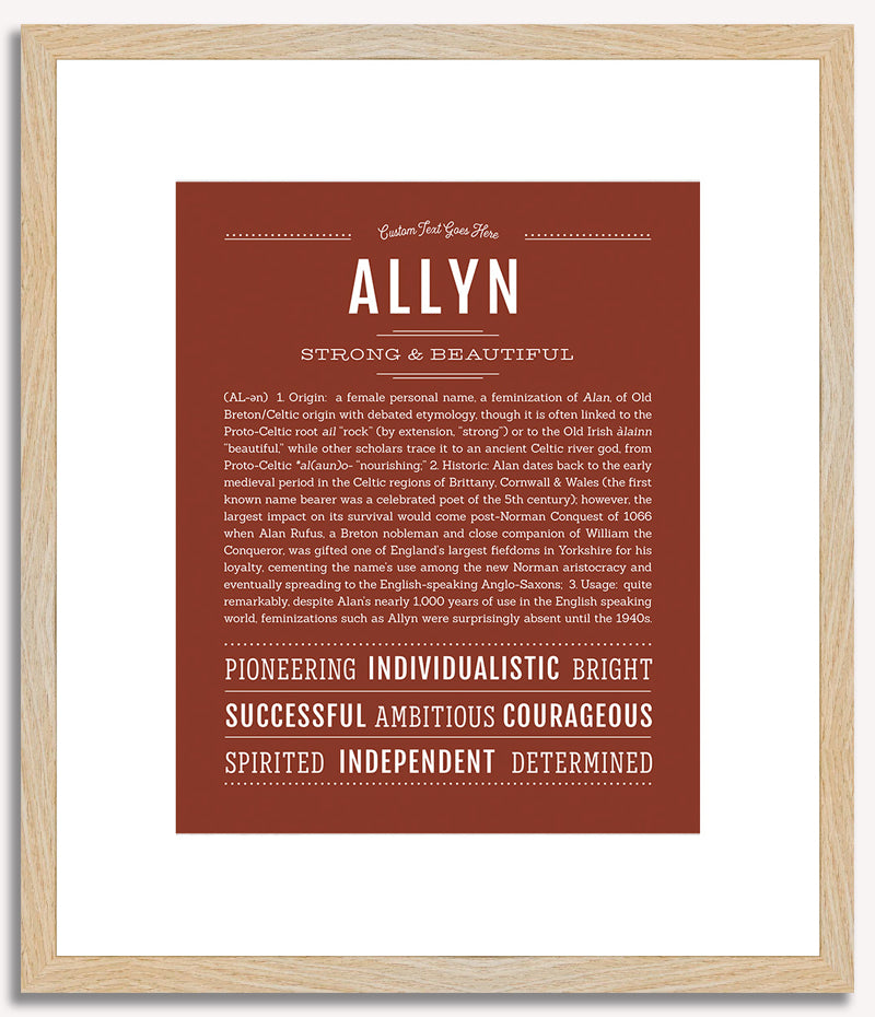 Allyn (female) | Name Art Print