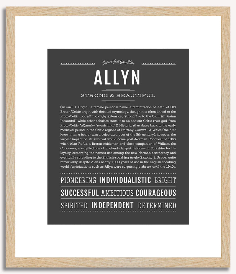 Allyn (female) | Name Art Print