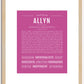 Allyn (female) | Name Art Print