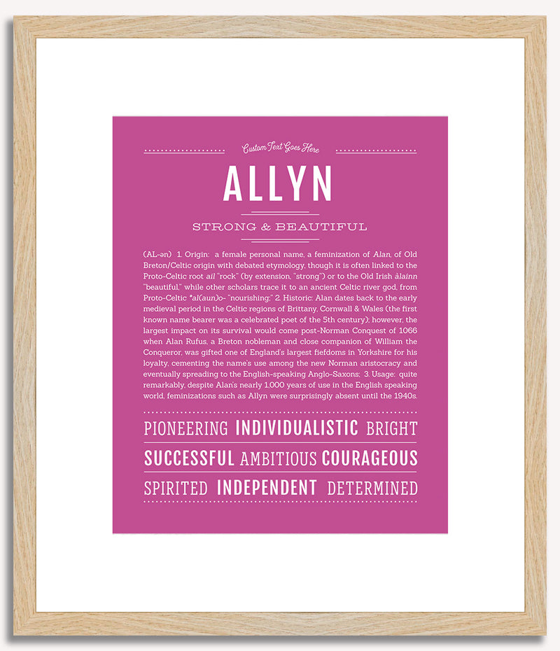 Allyn (female) | Name Art Print