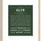 Allyn (female) | Name Art Print