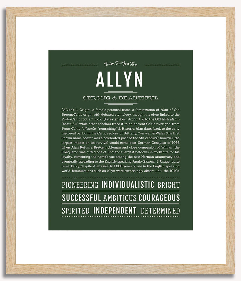 Allyn (female) | Name Art Print