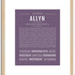 Allyn (female) | Name Art Print