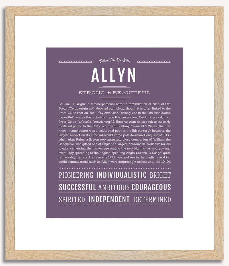 Allyn (female) | Name Art Print