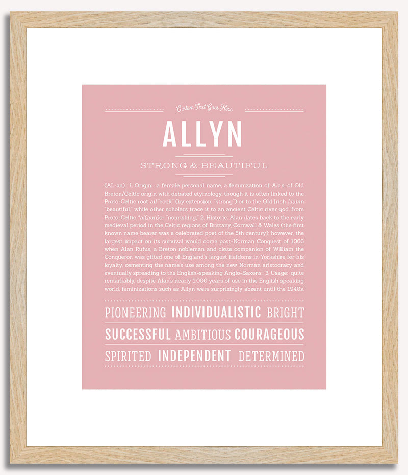 Allyn (female) | Name Art Print