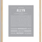 Allyn (female) | Name Art Print