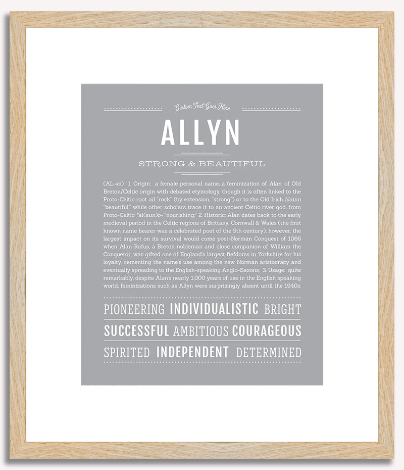 Allyn (female) | Name Art Print