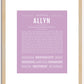 Allyn (female) | Name Art Print