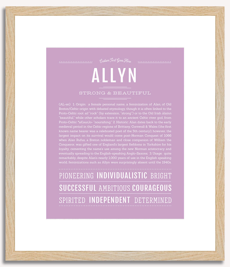 Allyn (female) | Name Art Print