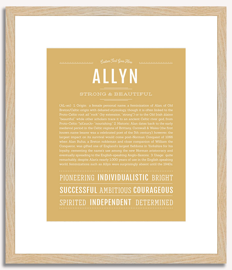 Allyn (female) | Name Art Print