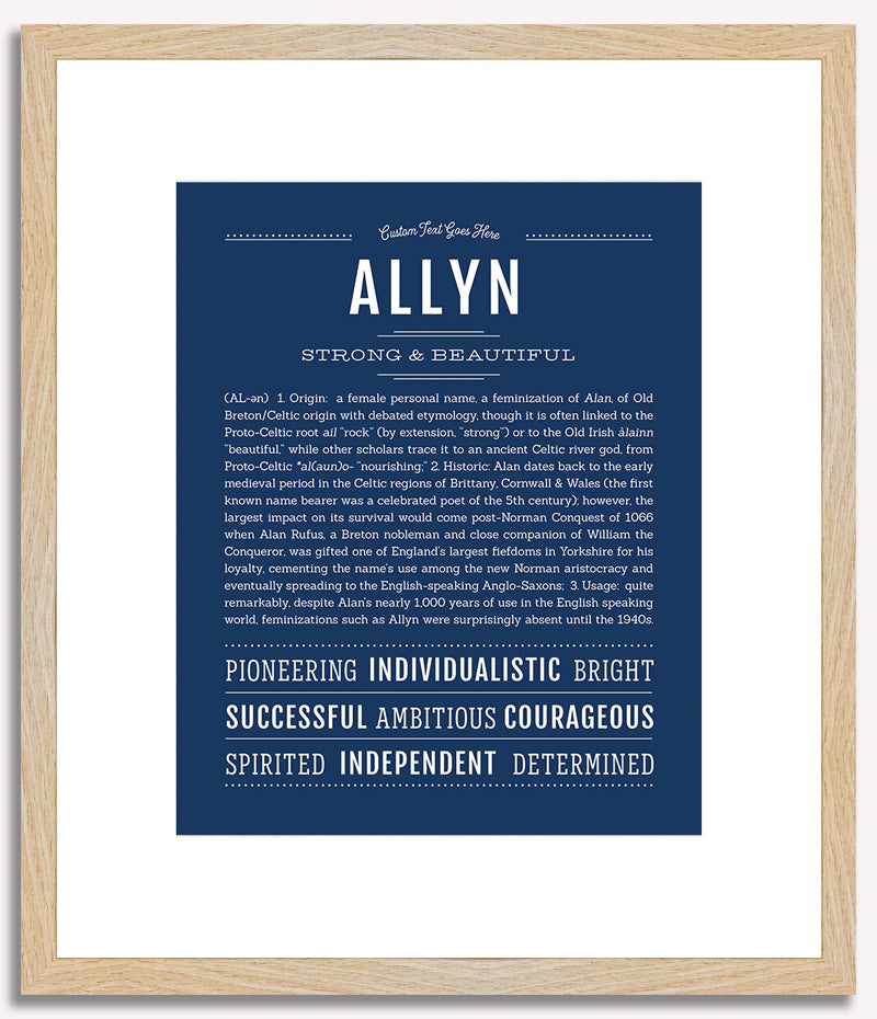 Allyn (female) | Name Art Print