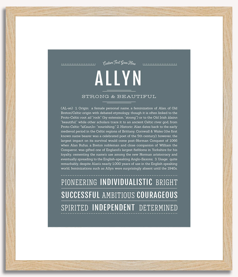 Allyn (female) | Name Art Print