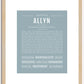 Allyn (female) | Name Art Print