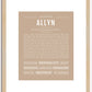 Allyn (female) | Name Art Print