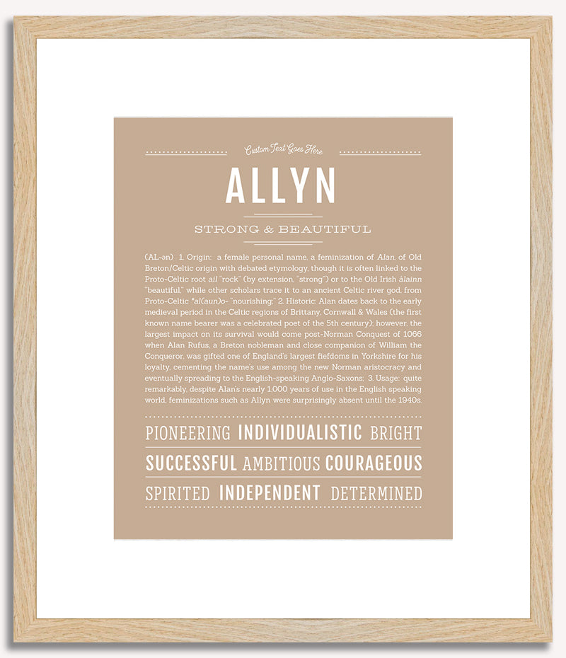 Allyn (female) | Name Art Print