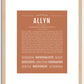 Allyn (female) | Name Art Print