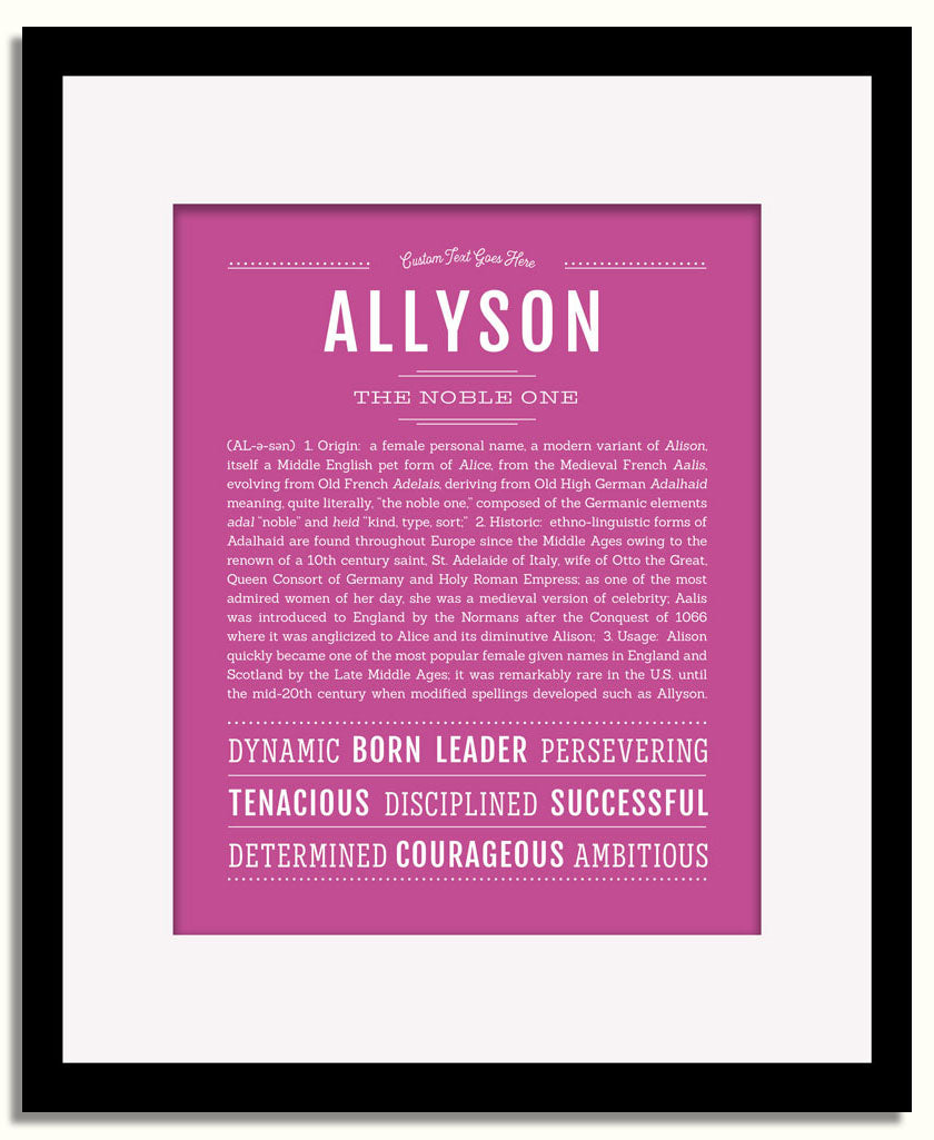 Frame Options | Dark Pink | Black Frame, Matted