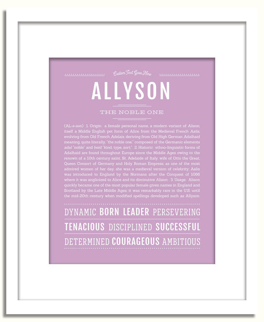 Frame Options | Lilac | White Frame, Matted