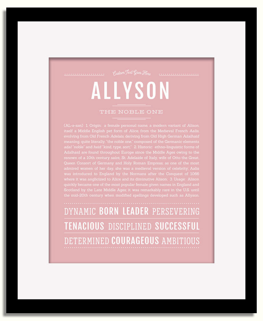 Frame Options | Dusty Rose | Black Frame, Matted