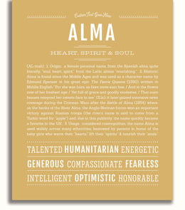 Alma | Name Art Print – Name Stories
