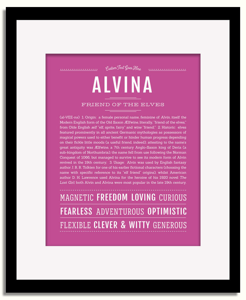 Frame Options | Dark Pink | Black Frame, Matted