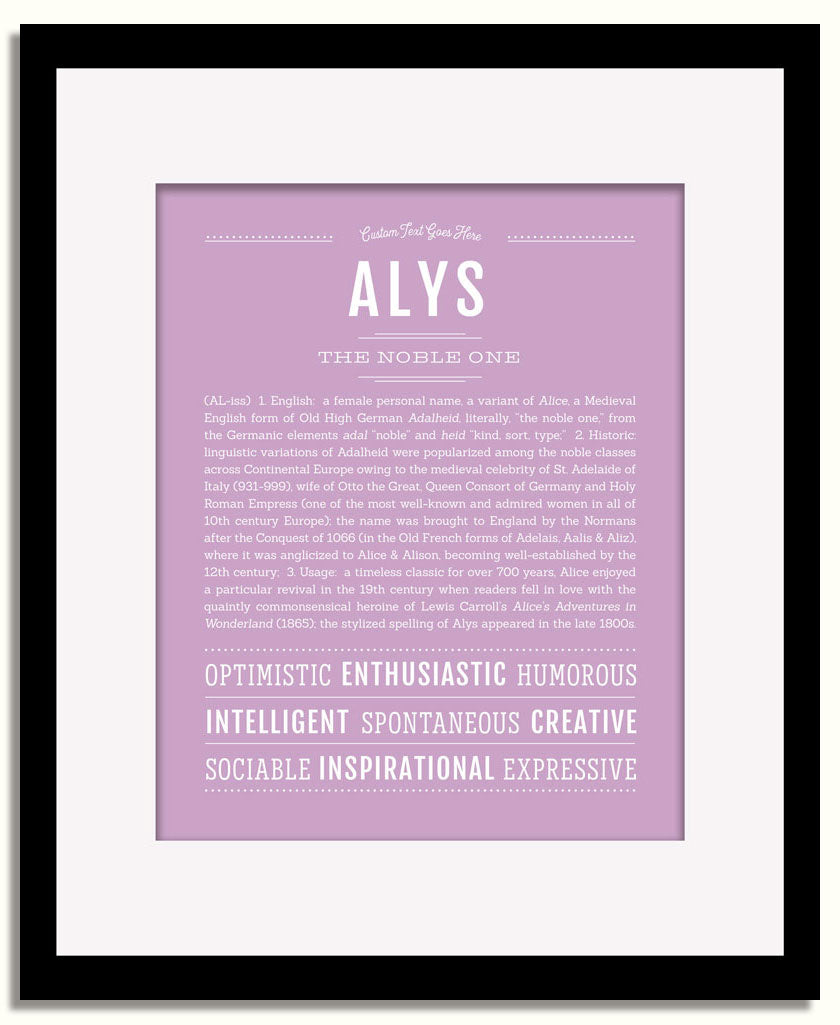 Frame Options | Lilac | Black Frame, Matted