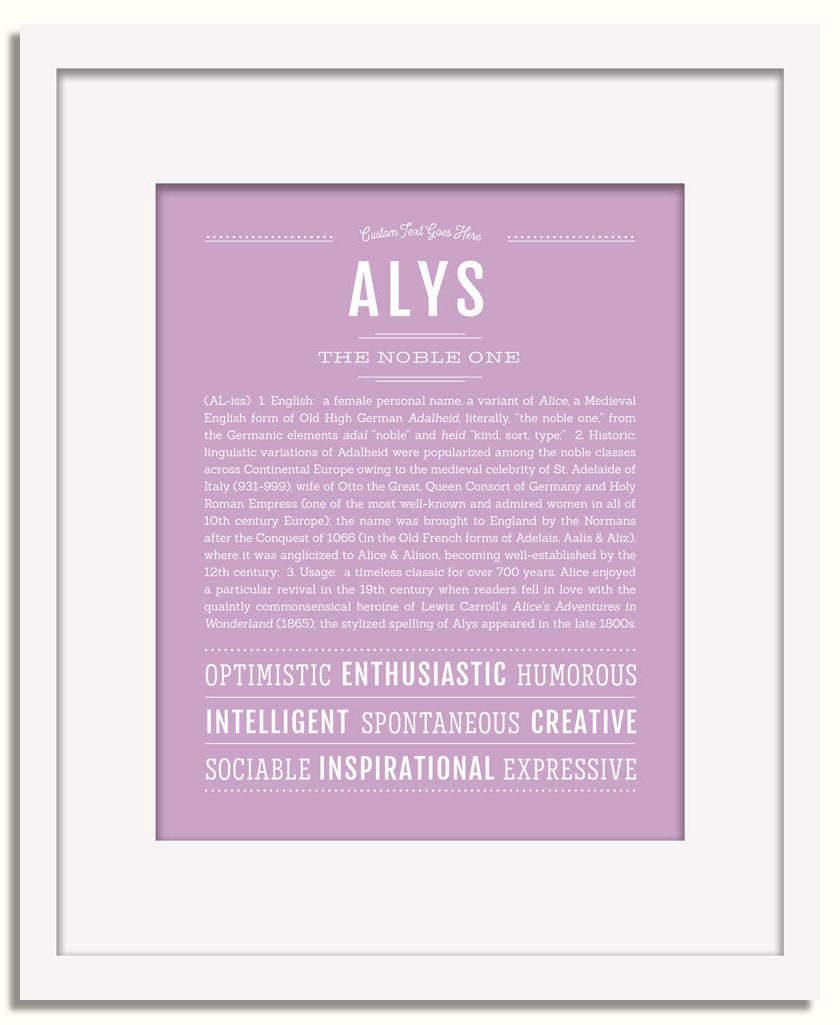 Frame Options | Lilac | White Frame, Matted