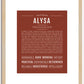 Alysa | Name Art Print