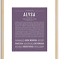 Alysa | Name Art Print