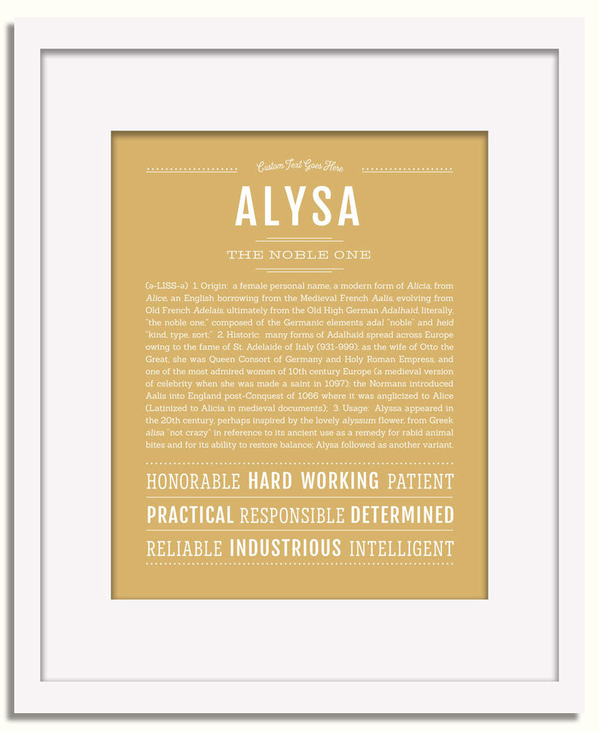 Frame Options | Matte Gold | White Frame, Matted