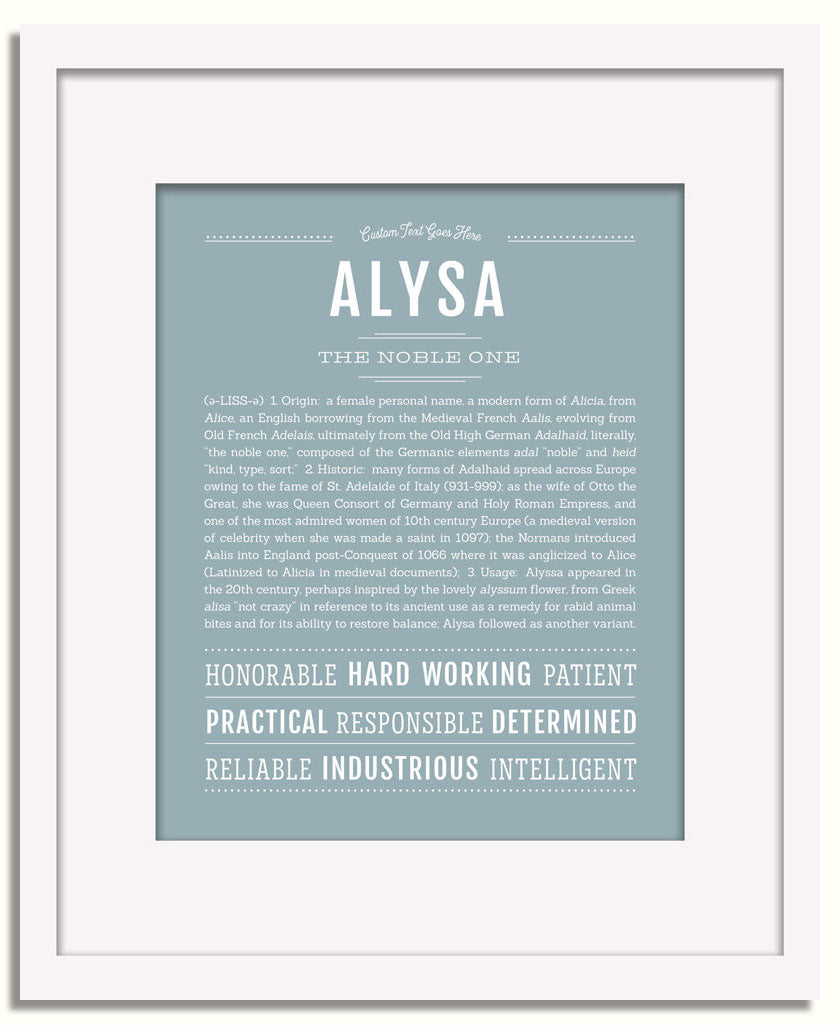 Frame Options | Powder Blue | White Frame, Matted