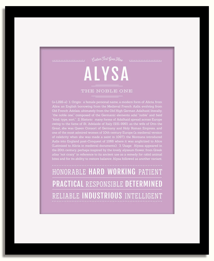 Frame Options | Lilac | Black Frame, Matted