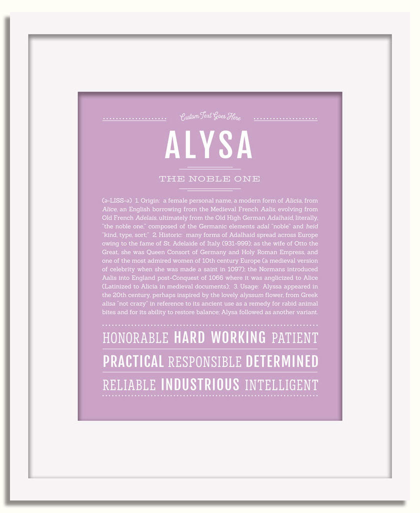 Frame Options | Lilac | White Frame, Matted