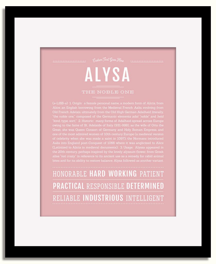 Frame Options | Dusty Rose | Black Frame, Matted