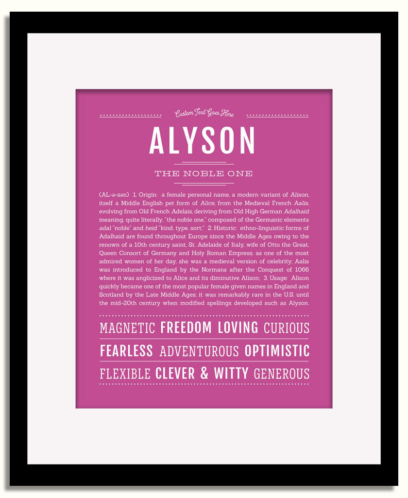 Frame Options | Dark Pink | Black Frame, Matted