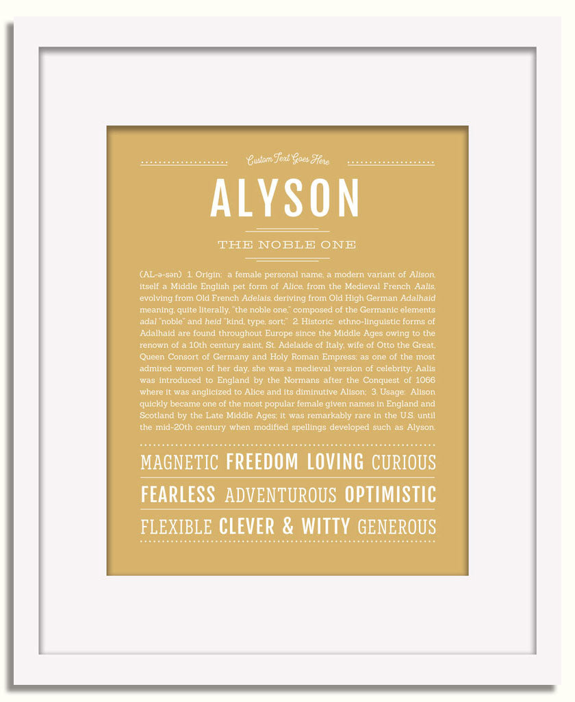 Frame Options | Matte Gold | White Frame, Matted