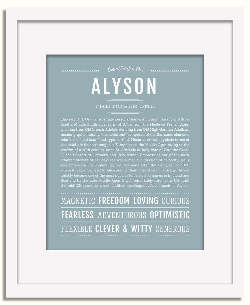 Frame Options | Powder Blue | White Frame, Matted