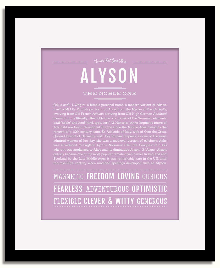 Frame Options | Lilac | Black Frame, Matted