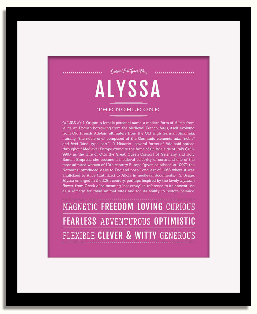 Frame Options | Dark Pink | Black Frame, Matted