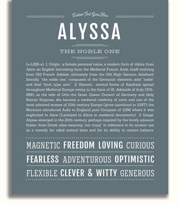 Alyssa | Name Art Print – Name Stories