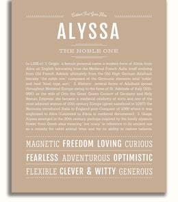 Alyssa | Name Art Print – Name Stories