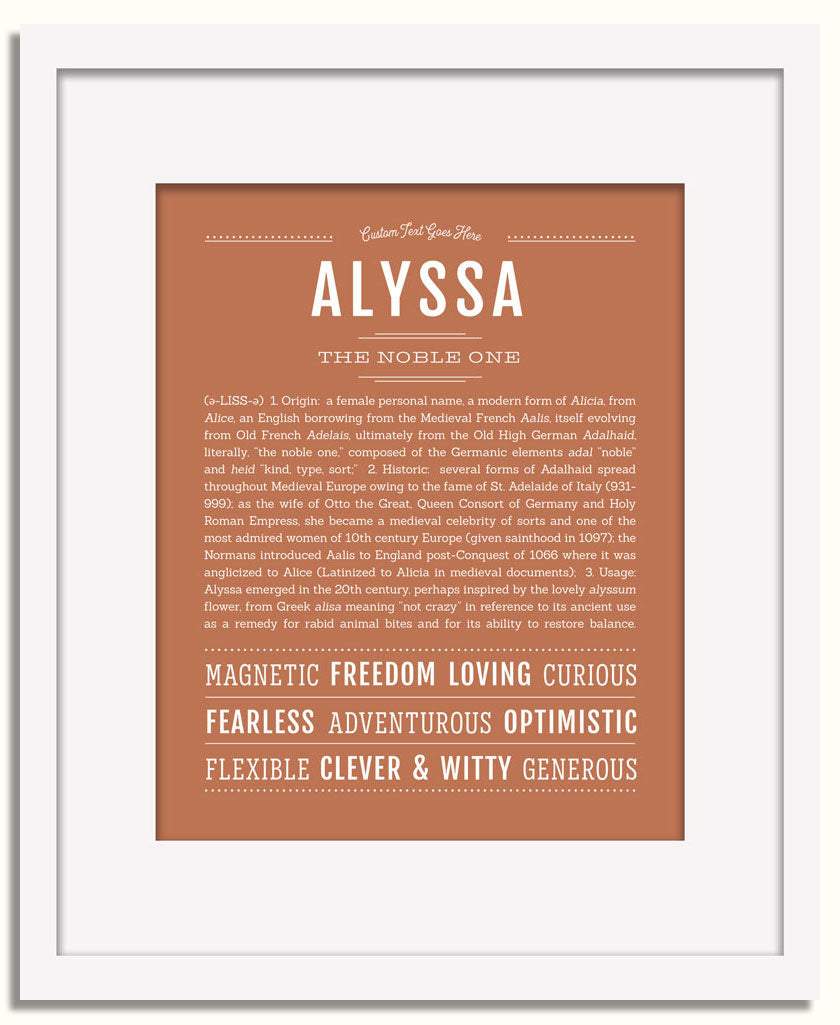 Frame Options | Terra Cotta | White Frame, Matted