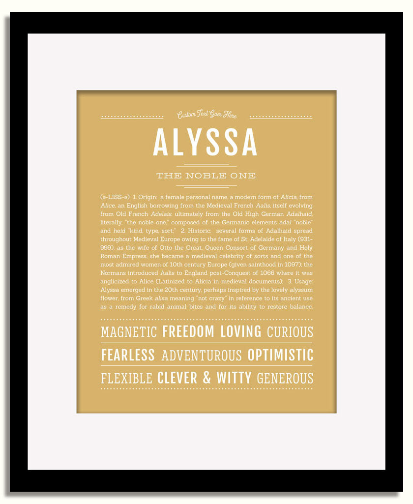 Frame Options | Matte Gold | Black Frame, Matted