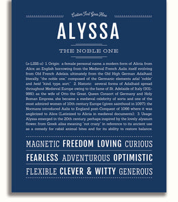 Alyssa | Name Art Print – Name Stories