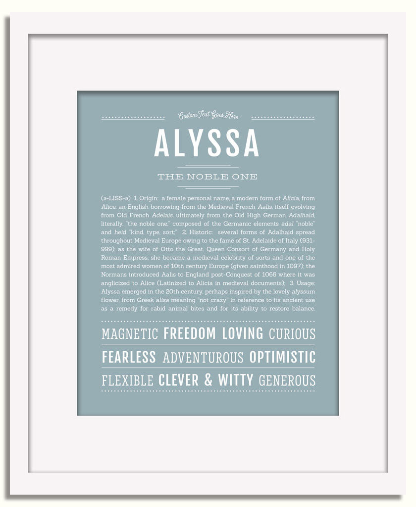 Frame Options | Powder Blue | White Frame, Matted