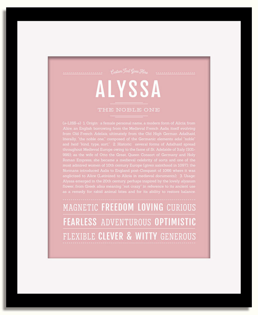 Frame Options | Dusty Rose | Black Frame, Matted