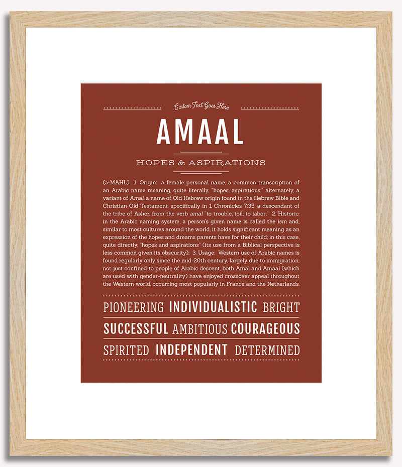 Amaal (female) | Name Art Print