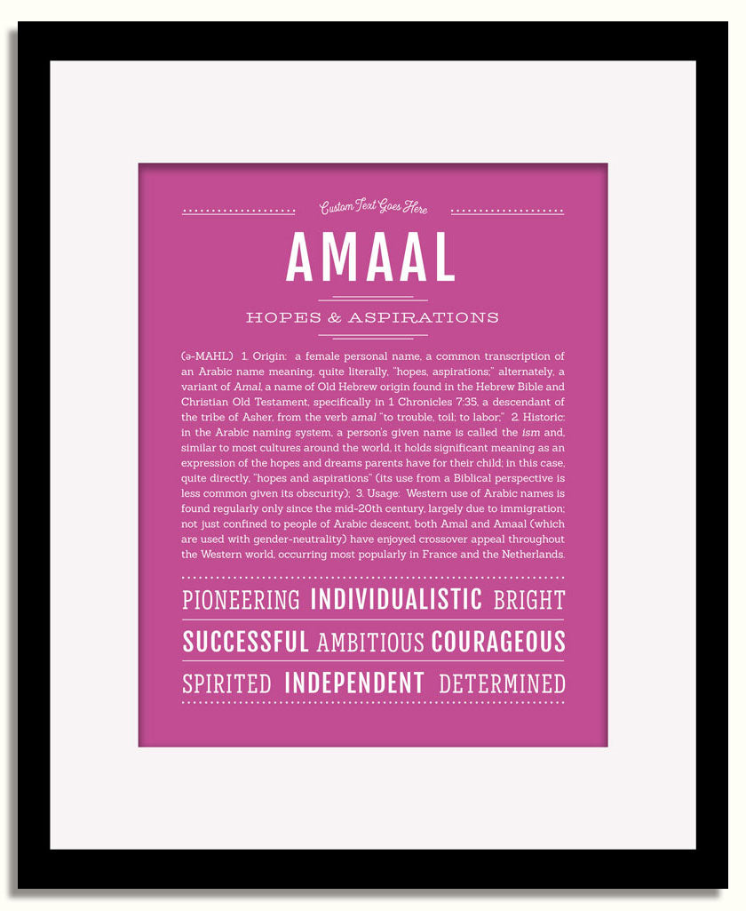 Frame Options | Dark Pink | Black Frame, Matted