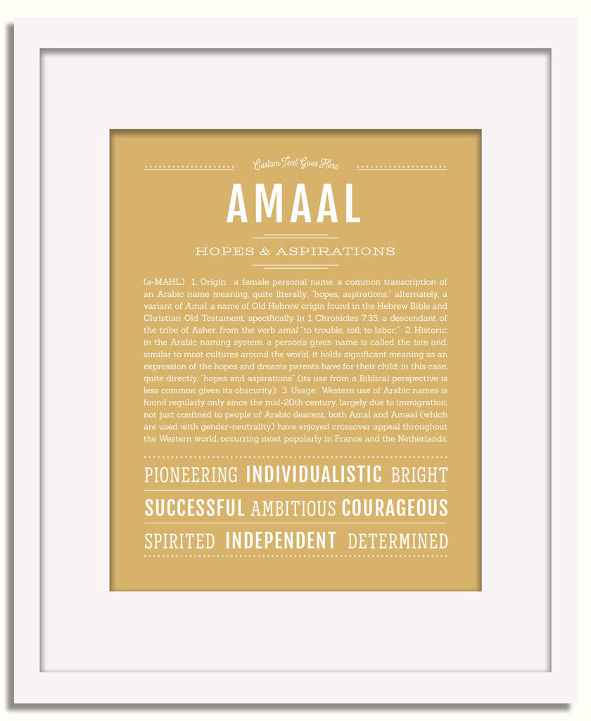 Frame Options | Matte Gold | White Frame, Matted