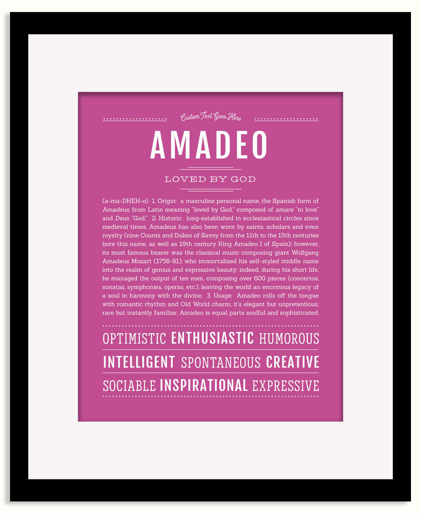Frame Options | Dark Pink | Black Frame, Matted